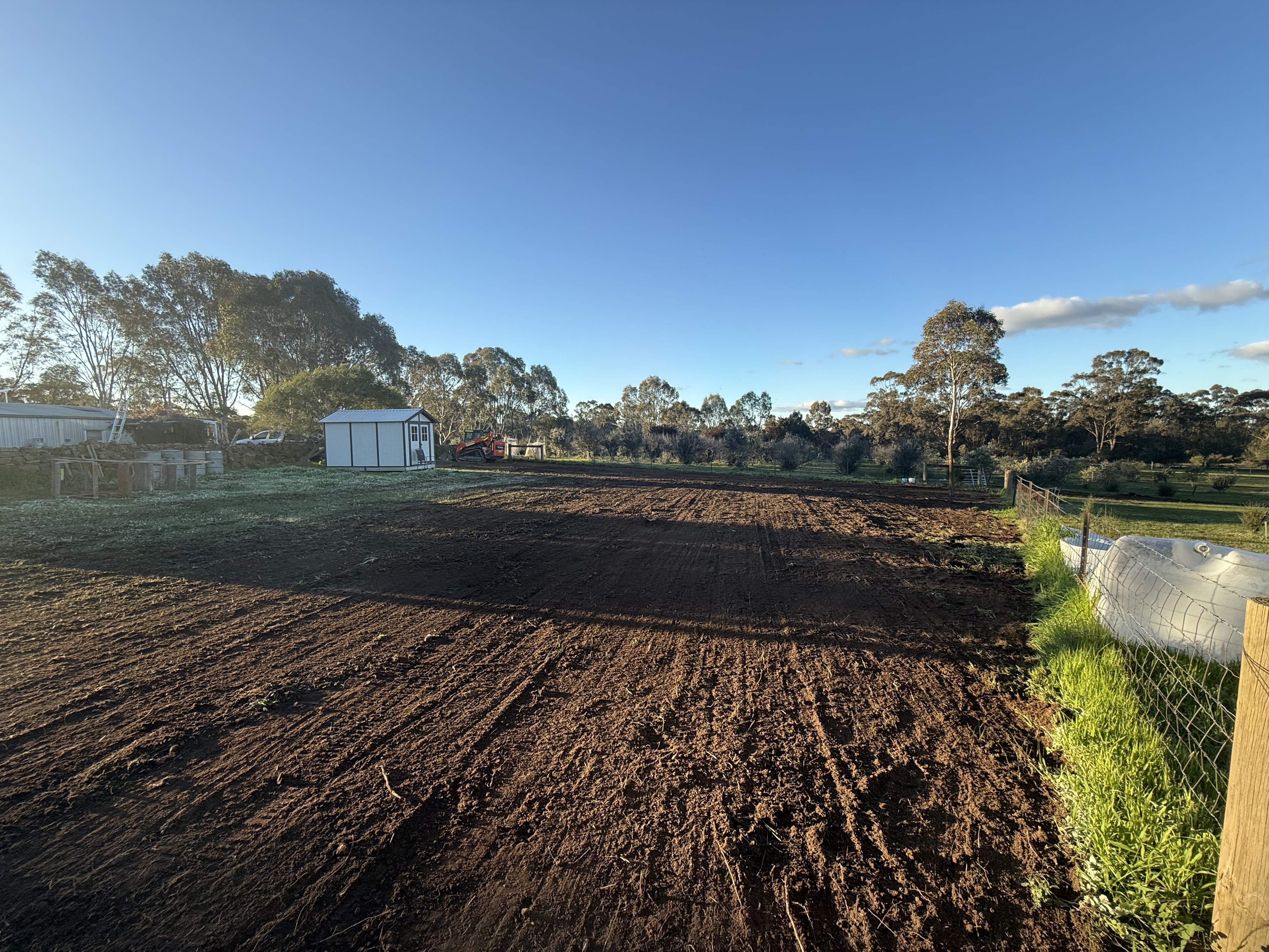 Levelled pad cut and shaped ready for building